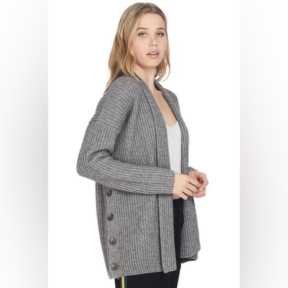 Vince Gray Ribbed Cardigan